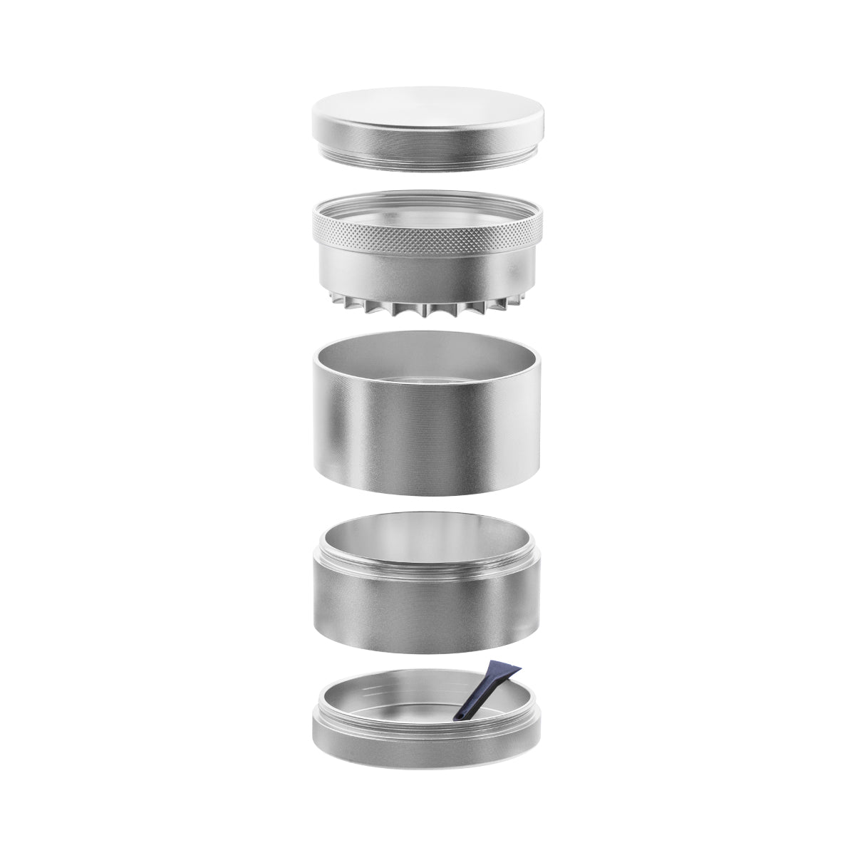 5 Piece Wave Toothless Aluminum Grinder - 2.5" 63mm