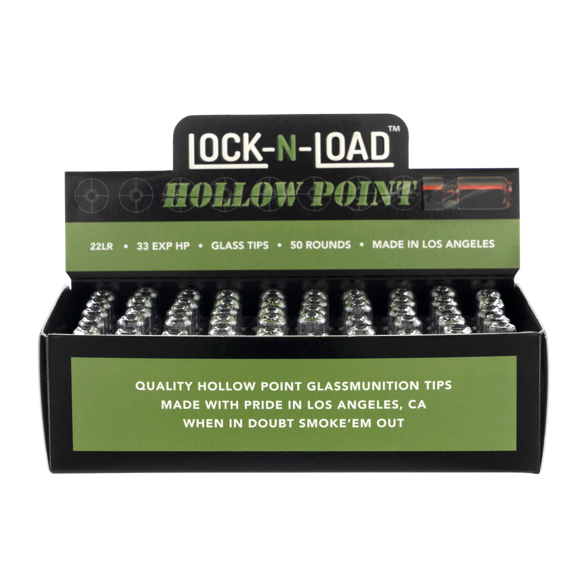 Lock N Load Bullet Glass Tips - Various Sizes - 50 Count