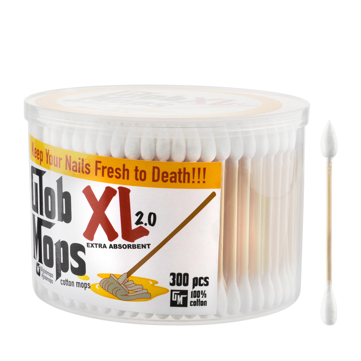 Glob Mops Cotton Swabs X-Large - 300 Count