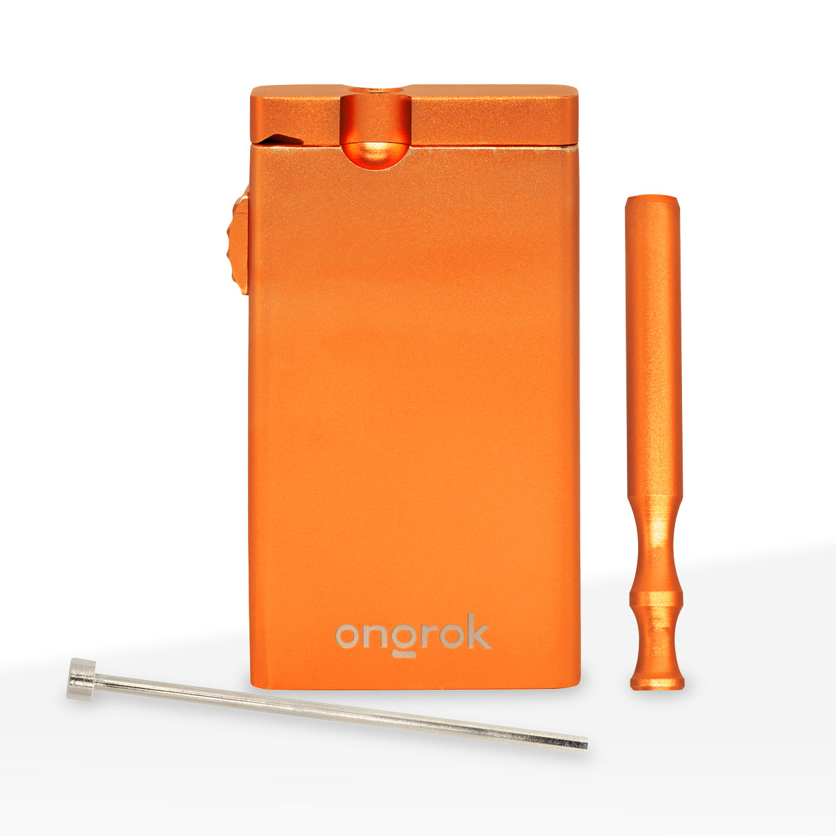 ONGROK Dugout with Aluminum One-Hitter Pipe - Various Colors - Biohazard Inc - Orange