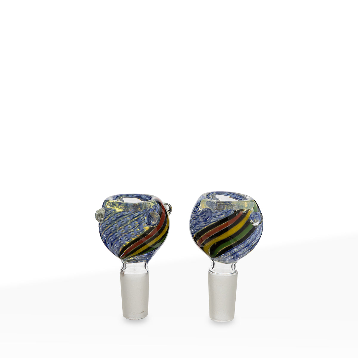 Rasta Swirl Stripe Lattacino Glass Bowl - 14mm Male - Assorted Colors - High Life Goods