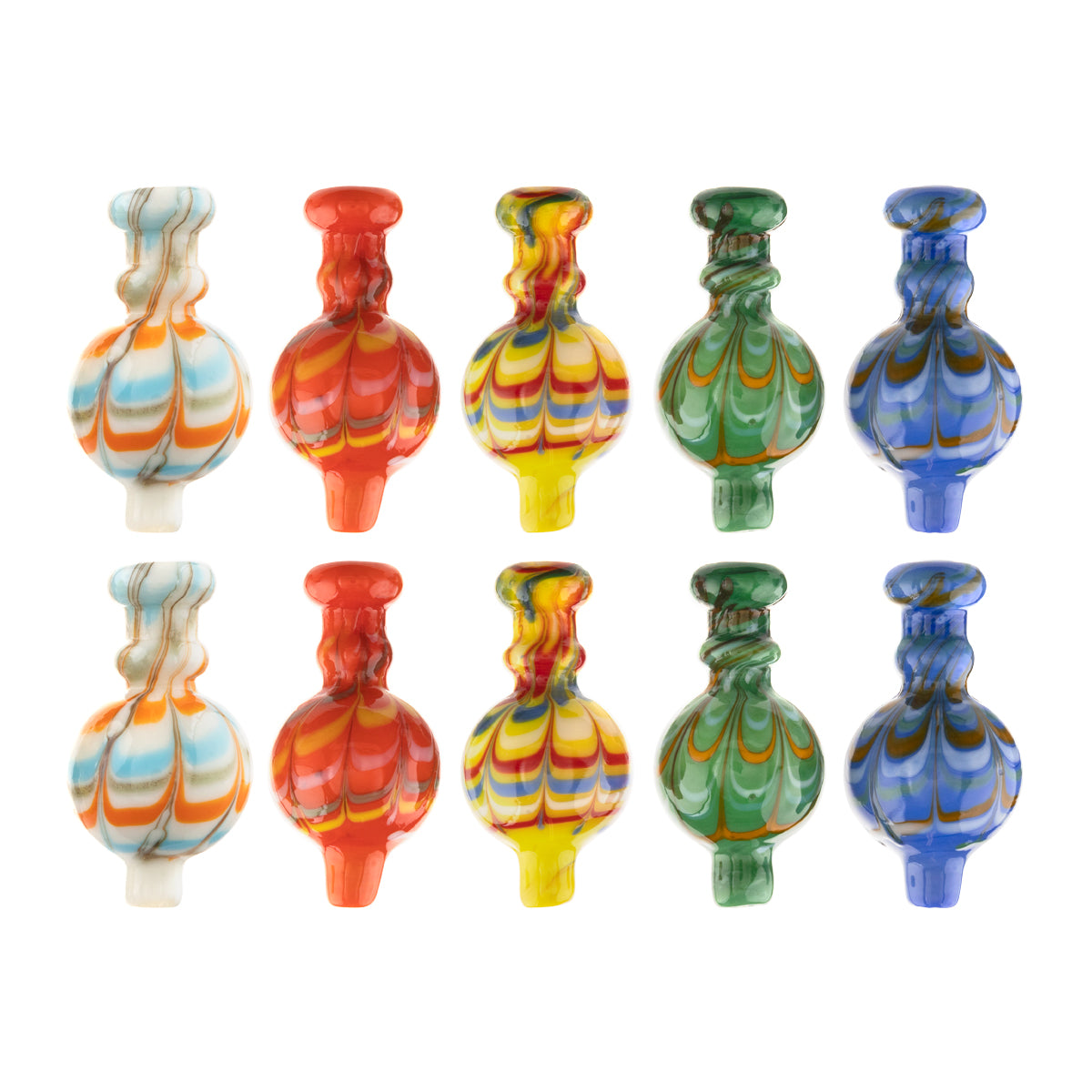 Round Raked Carb Cap - Assorted Colors 10 Count