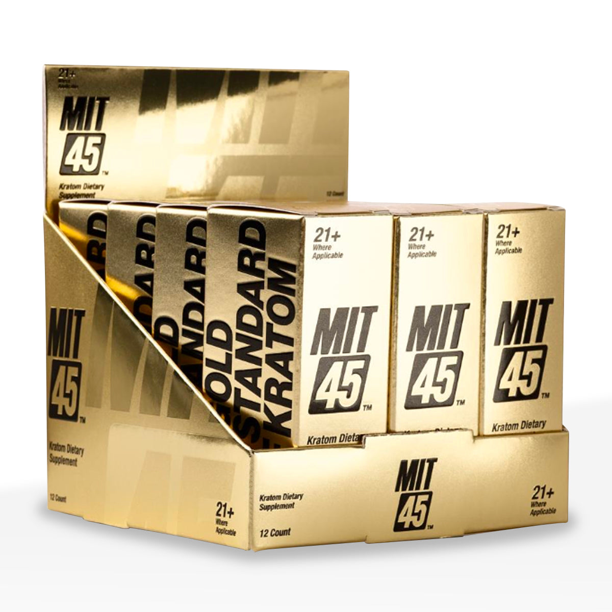 Mit45 Kratom Shot - Gold Liquid High Life Goods - 12 Count