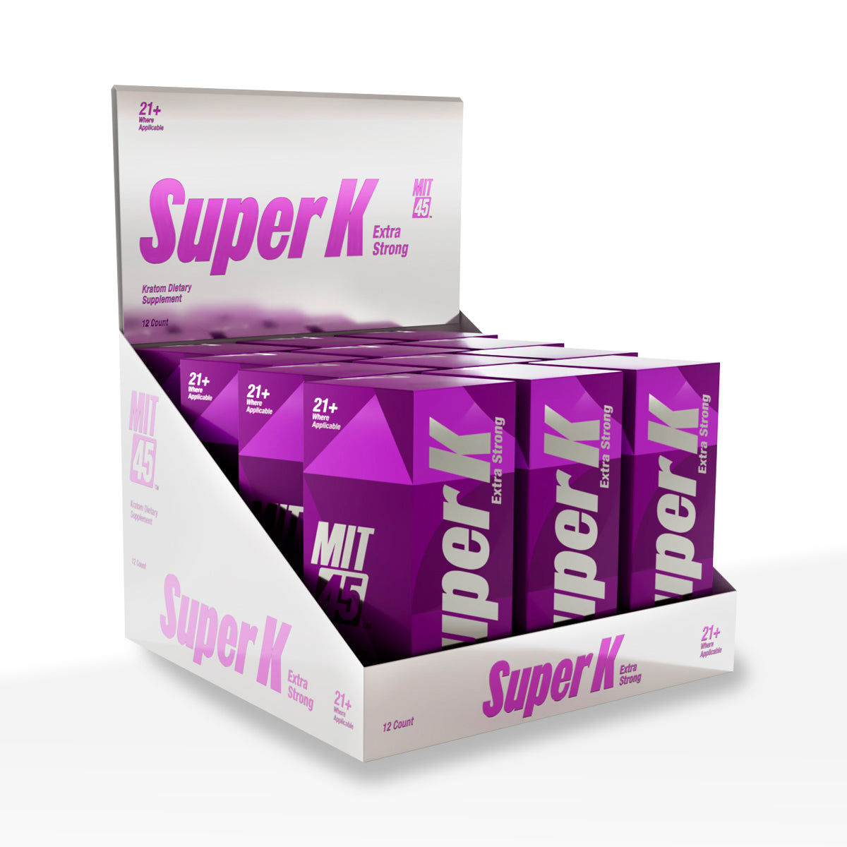 Mit45 Kratom Shot - Purple Super K Extra Strength - High Life Goods - 12 Count
