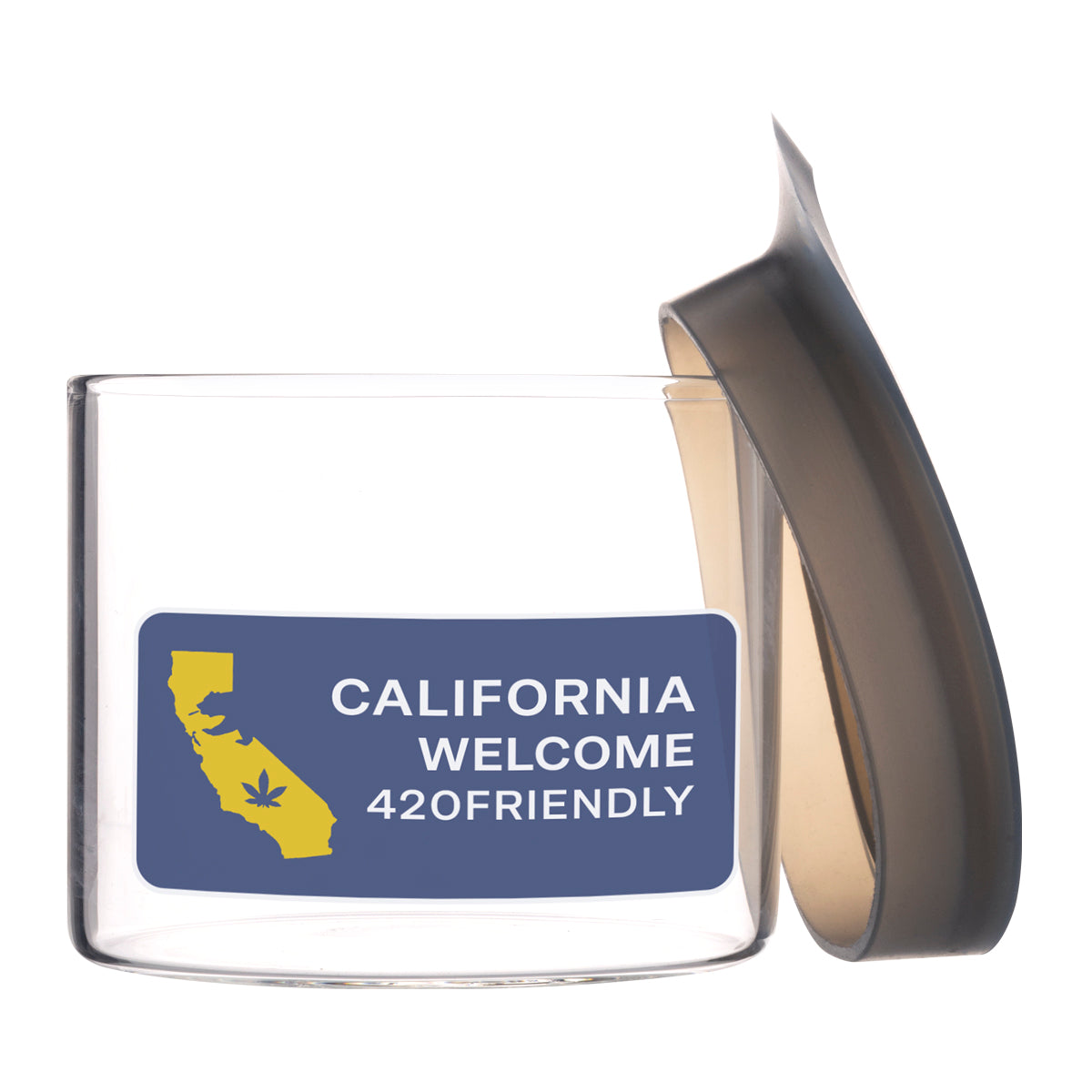 3" California Stash Jar w/ Silicone Lid - 1oz - High Life Goods - CALIFORNIA WELCOME 420 FRIENDLY