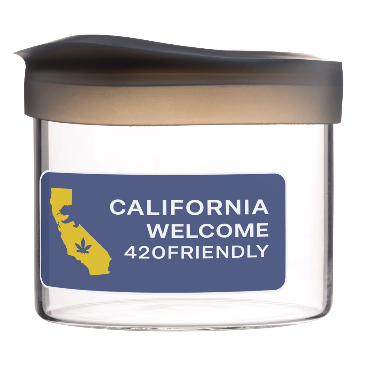 3" California Stash Jar w/ Silicone Lid - 1oz - High Life Goods - CALIFORNIA WELCOME 420 FRIENDLY