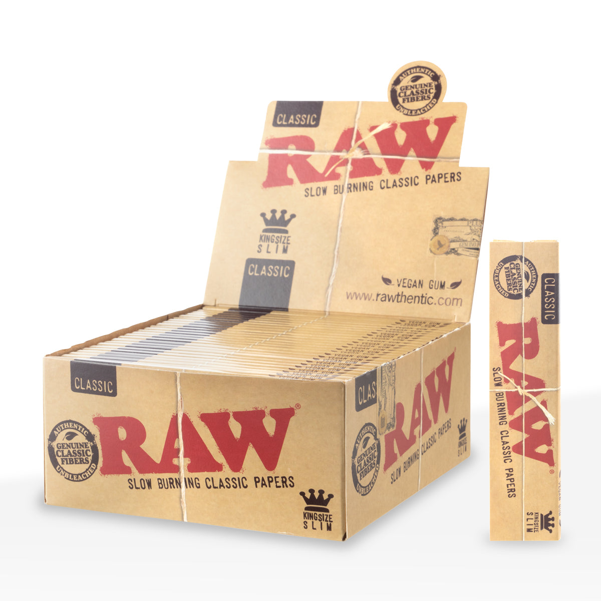 RAW® Classic King Slim Size Rolling Paper - 50 Count