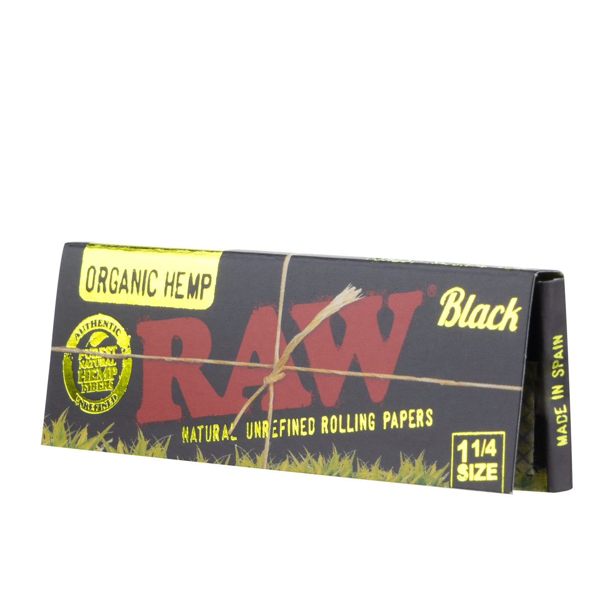 Raw 1¼ Size Black Organic Hemp Rolling Paper - 24 Count