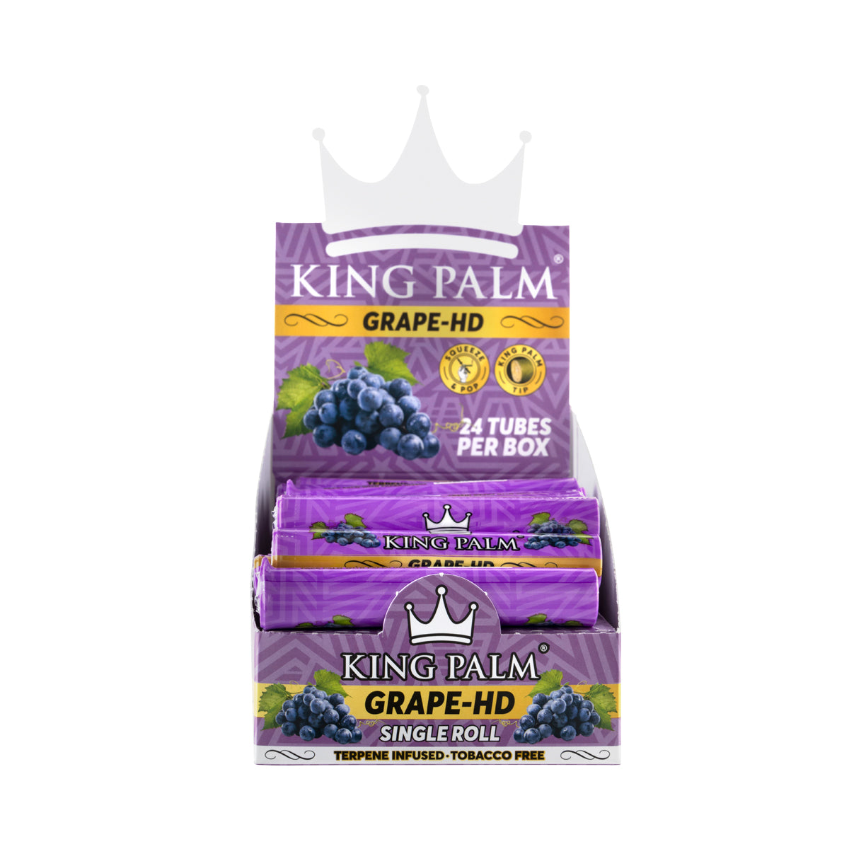 King Palm Mini Rolls - Grape HD 24 Count