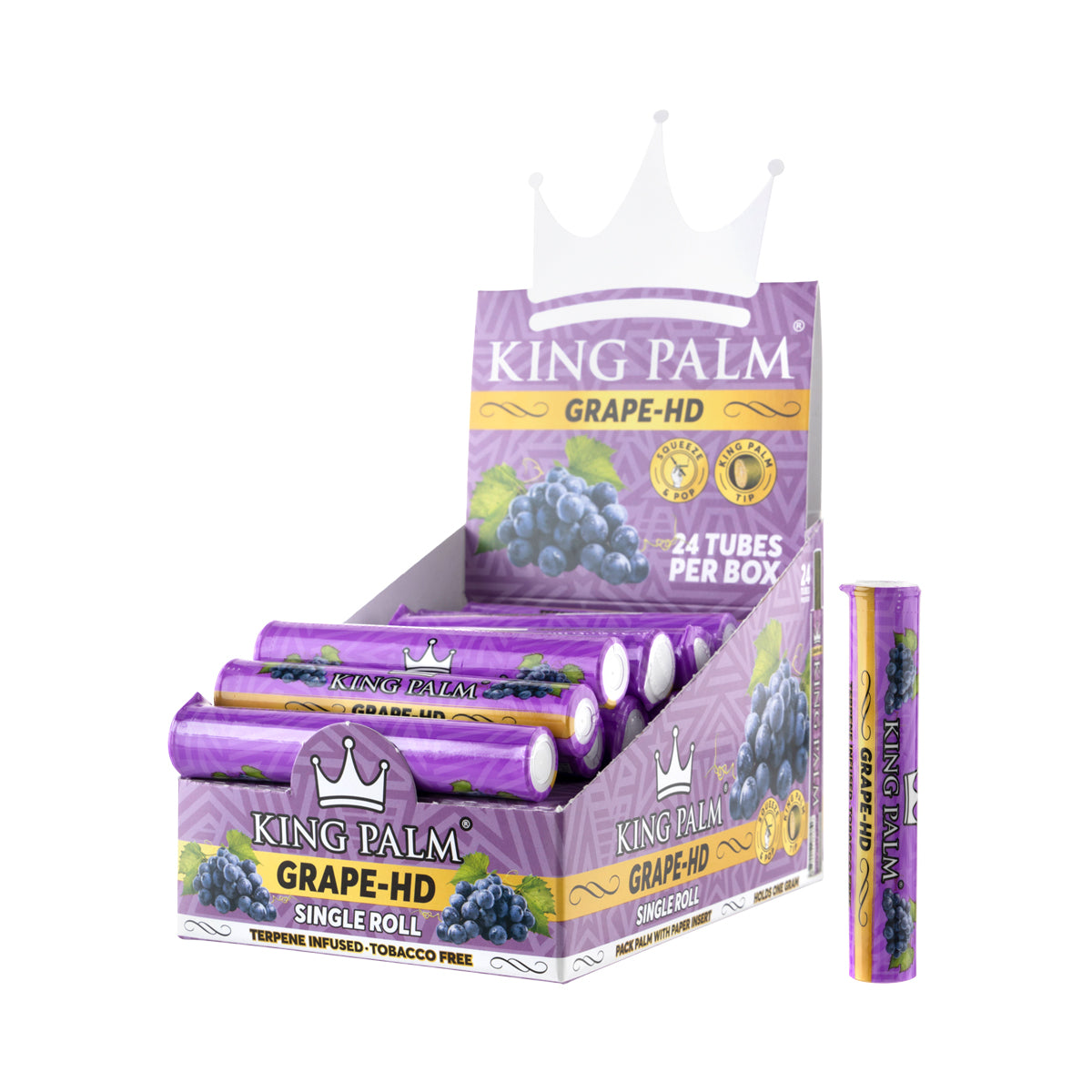 King Palm Mini Rolls - Grape HD 24 Count