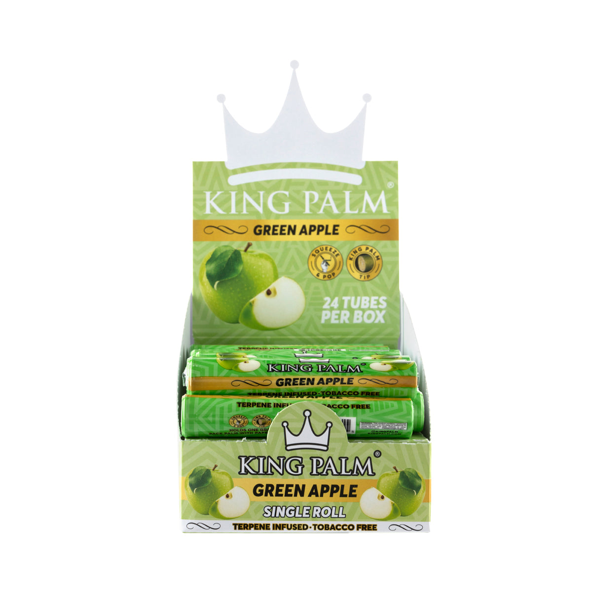 King Palm Mini Rolls - Green Apple 24 Count