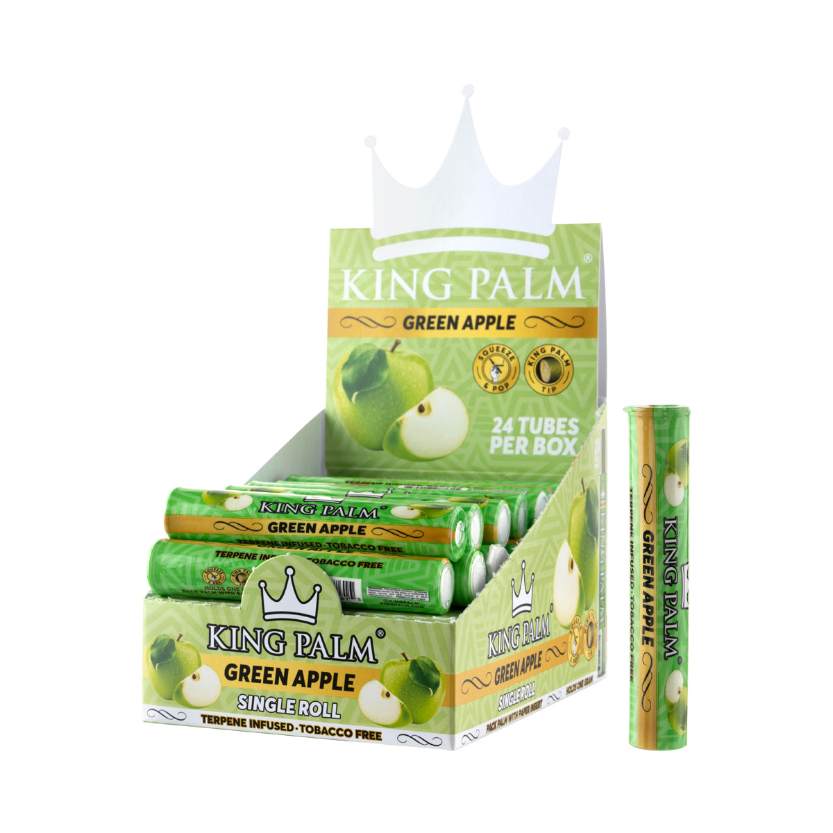 King Palm Mini Rolls - Green Apple 24 Count