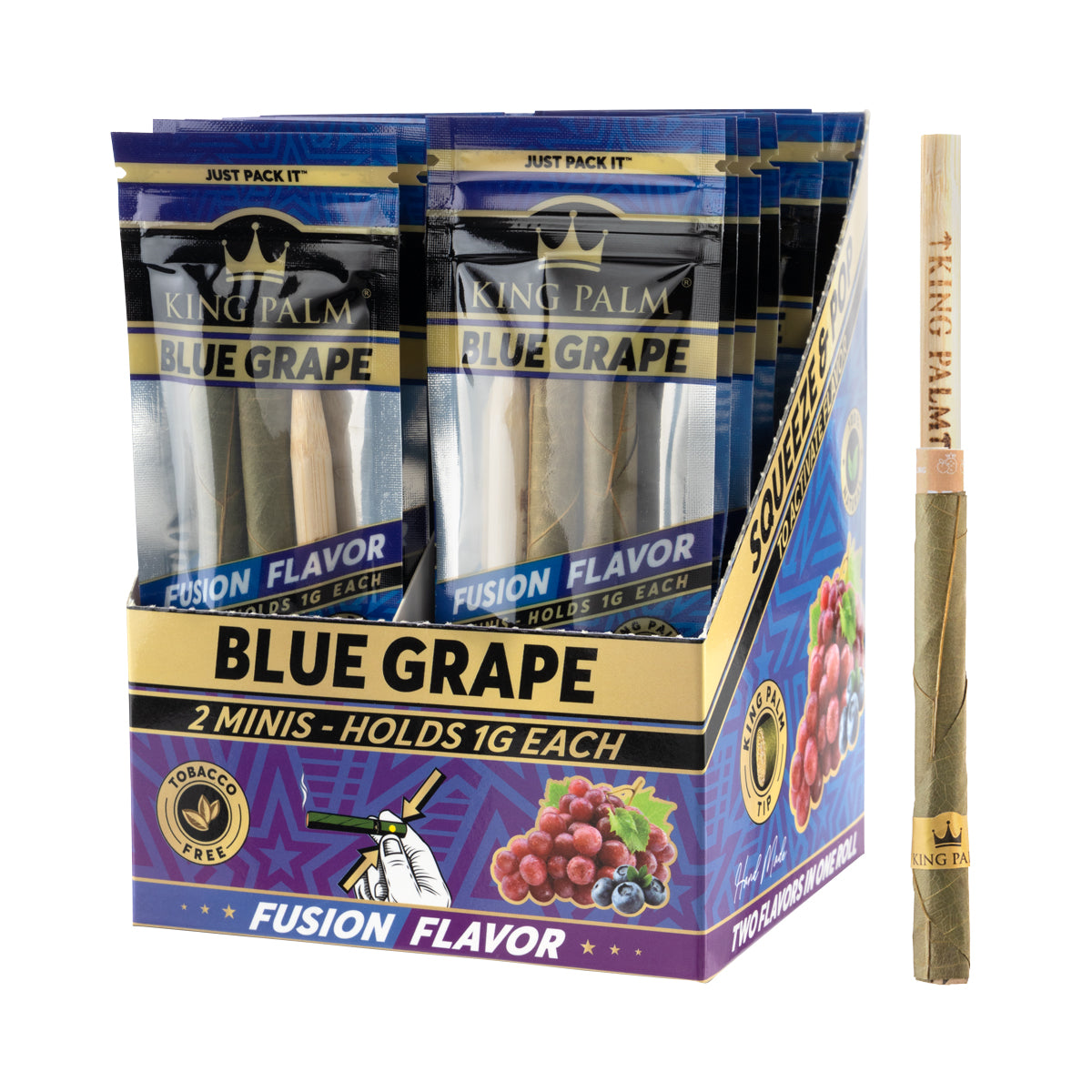 King Palm Mini Blunt Wraps - Blue Grape 20 Count