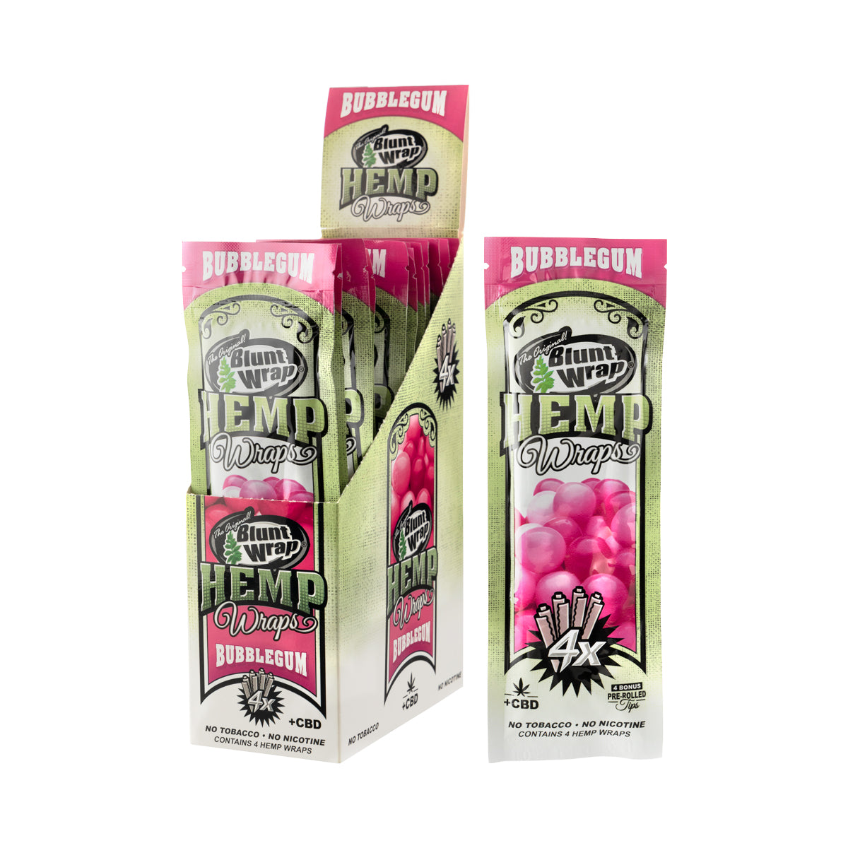 The Original Blunt Bubblegum Hemp Wraps - 15 Count