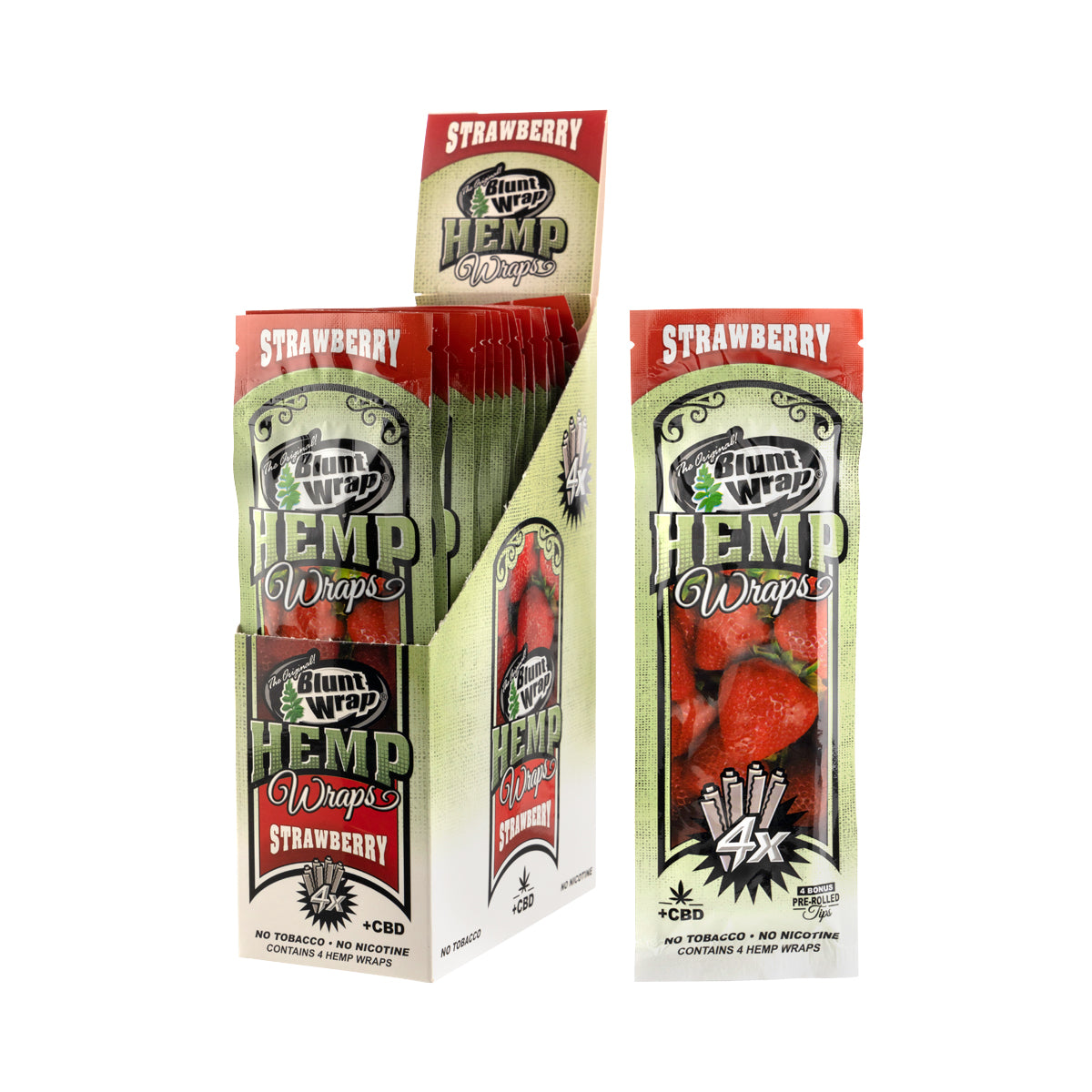 The Original Blunt Strawberry Hemp Wraps - 15 Count