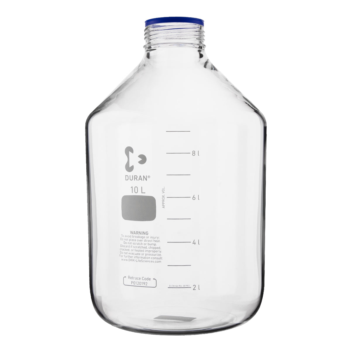Schott DURAN® Laboratory Glass Bottle w/ Wide Mouth - 10000 mL