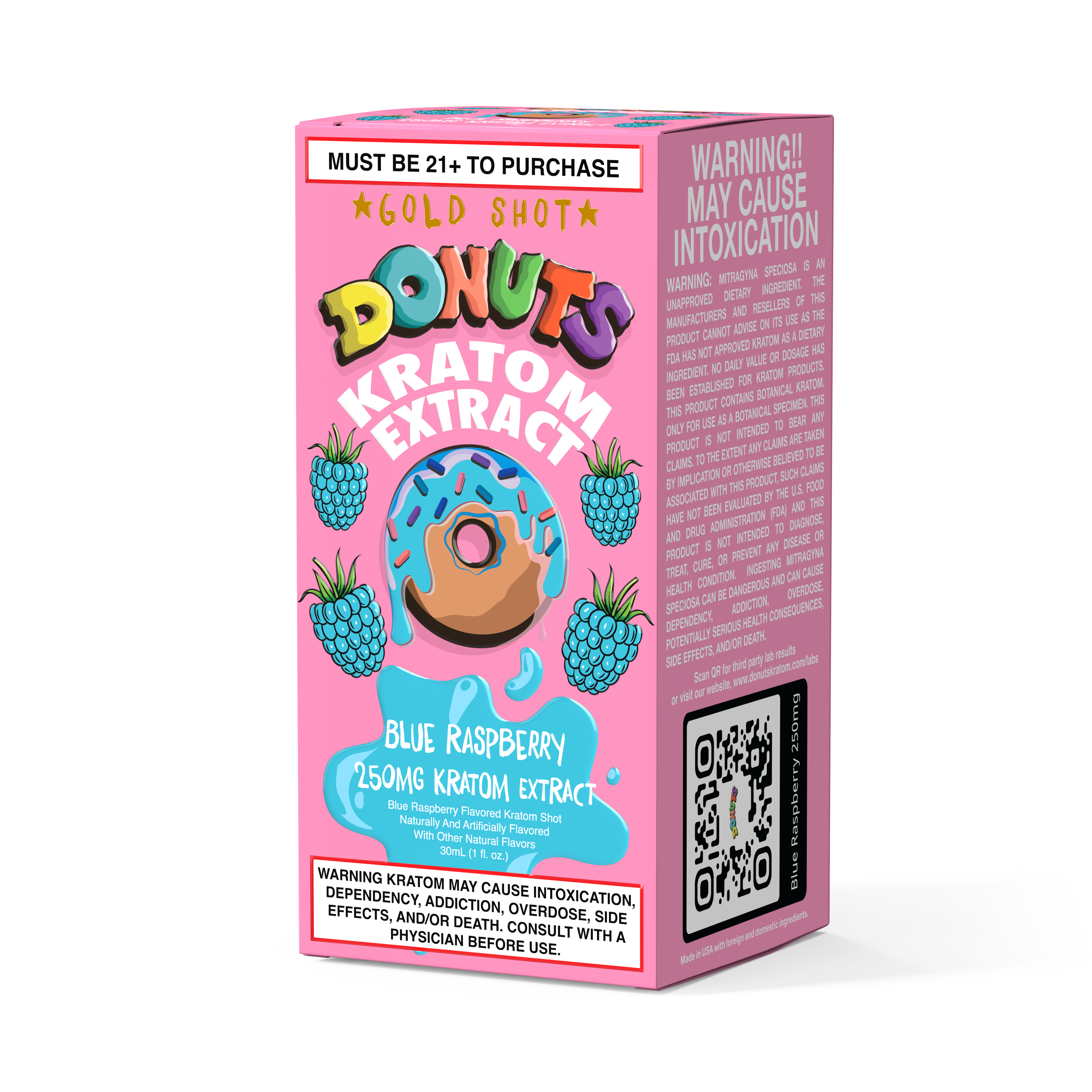 Donuts Kratom Shot - Blue Raspberry 250mg