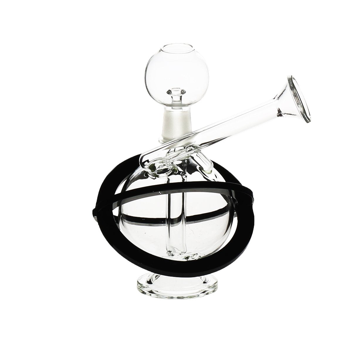 5 Mini Orb Dab Rig 14Mm - Clear With Black X Bubblers & Rigs
