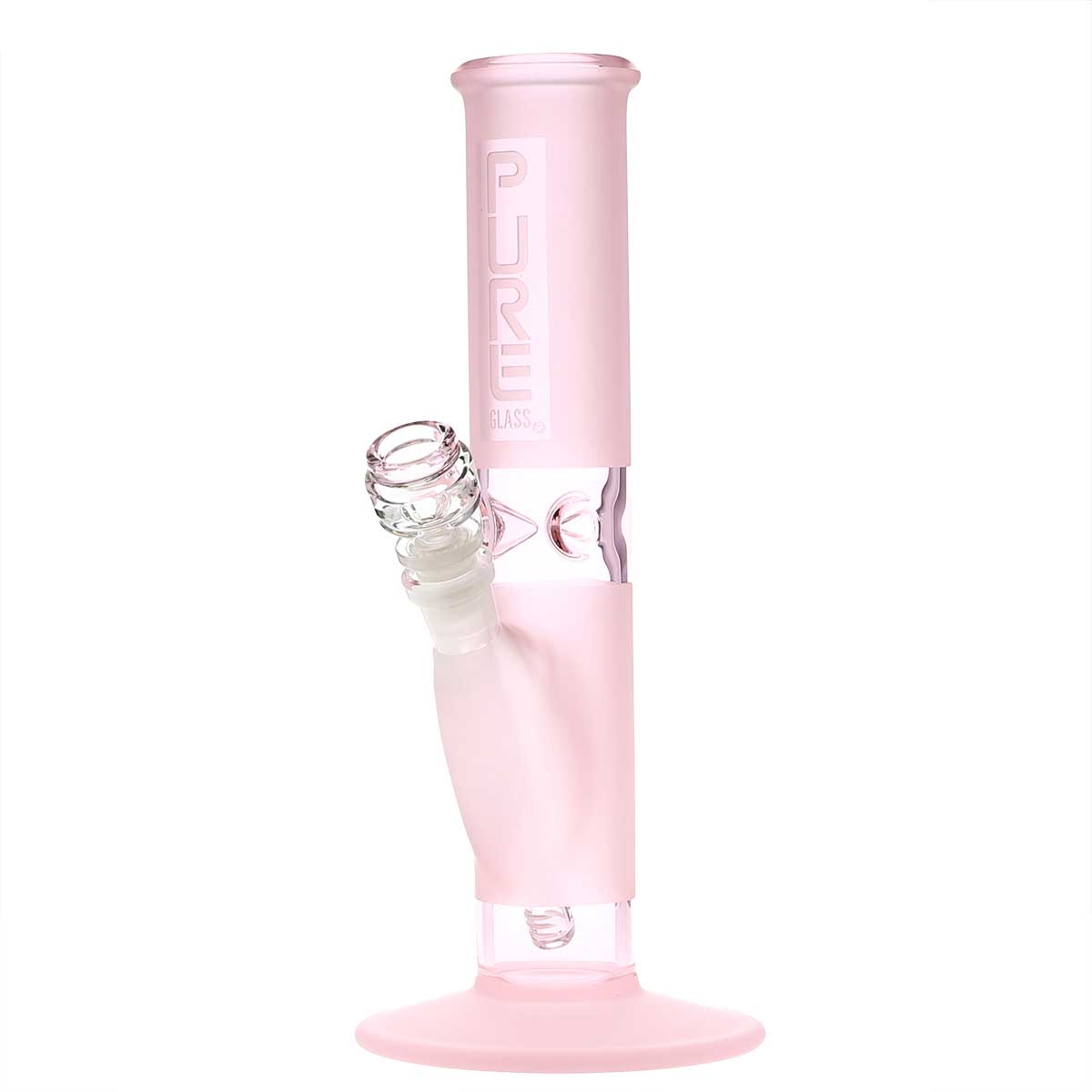 Pure Glass 12 Straight Bong - 50Mm Pink Frost Bongs & Waterpipes