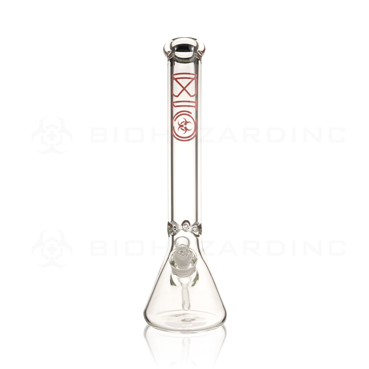 BIO Glass | 16" Classic Beaker Water Pipe | 50mm x 7mm - Red Logo
