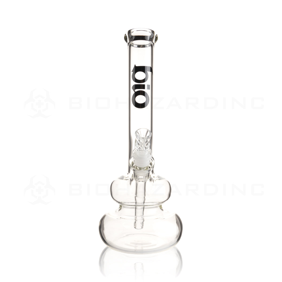 BIO Glass | 12" Classic Double Bubble Water Pipe | 38mm x 4mm - Black Logo