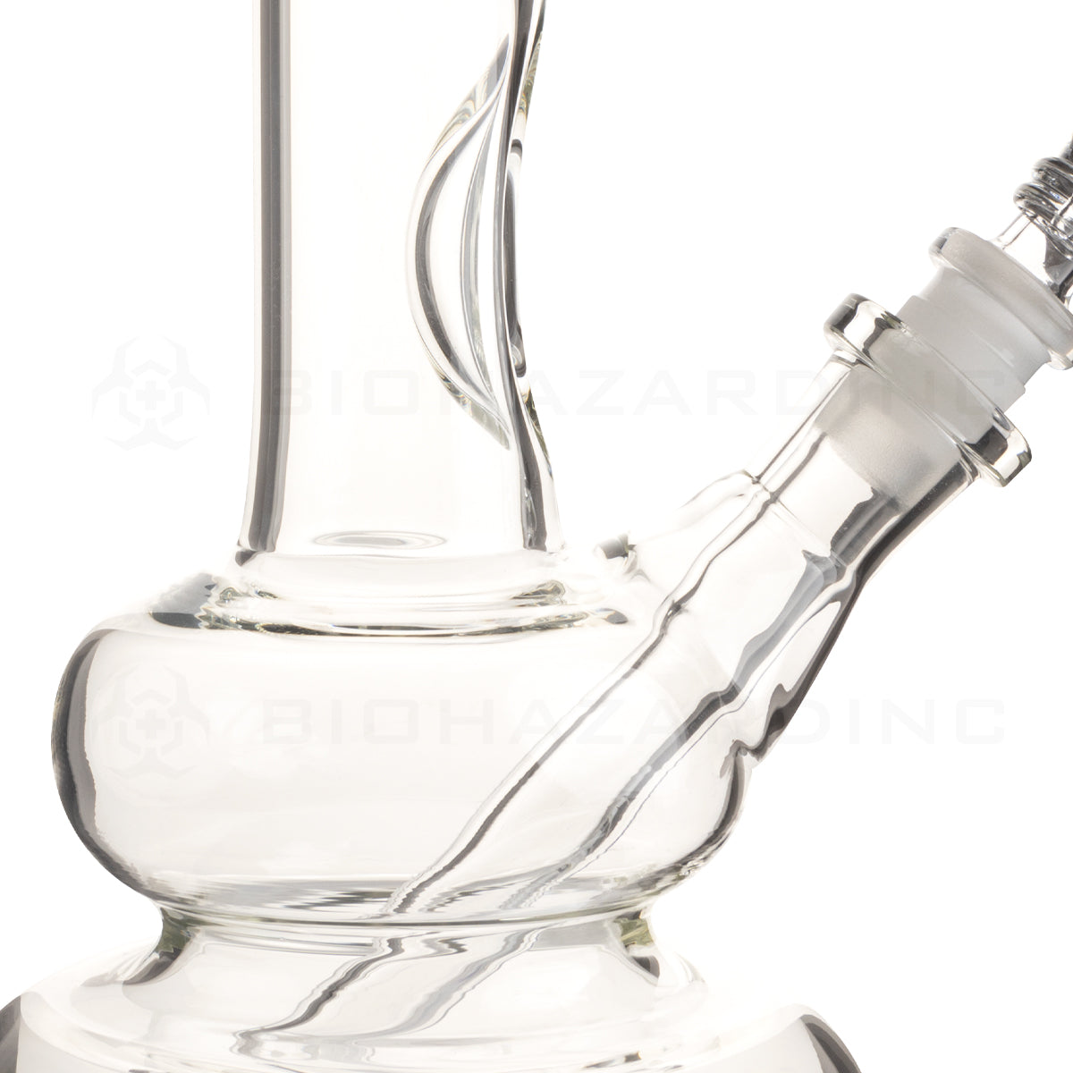 BIO Glass | 12" Classic Double Bubble Water Pipe | 38mm x 4mm - Silver