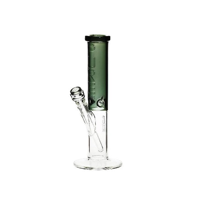 PURE Glass | 12" Insight Classic Straight Water Pipe | 50mm x 5mm - Clear & Smoke Black