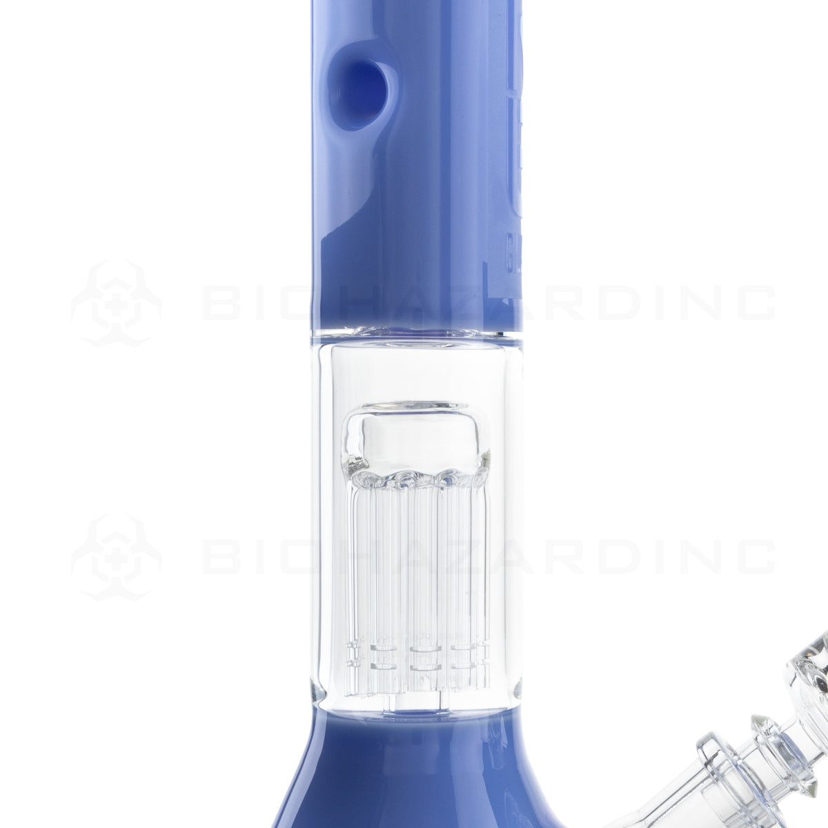 PURE Glass | 16" Single Chamber 10-Arm Tree Percolator + Splash Guard Beaker Waterpipe | Periwinkle - 50mm x 5mm