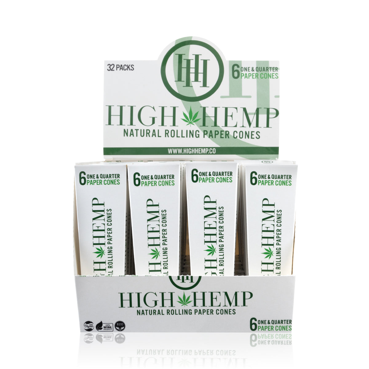 High Hemp 1 and 1/4 Cones - 32 Pack Box