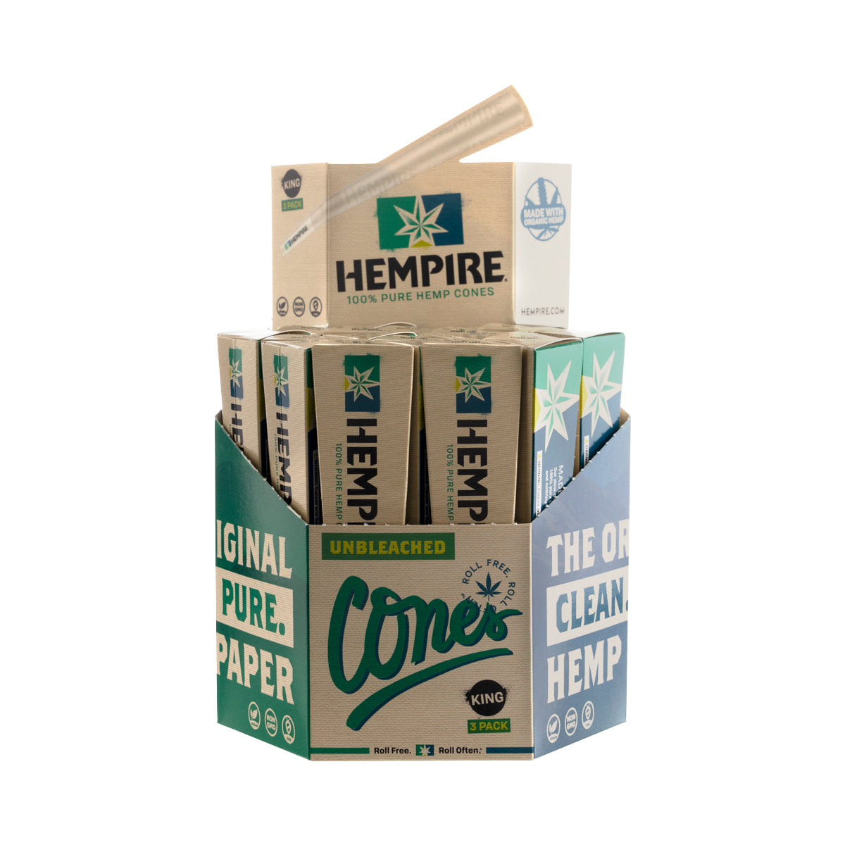 HEMPIRE UNBLEACHED CONES KING SIZE - 3/24 CT