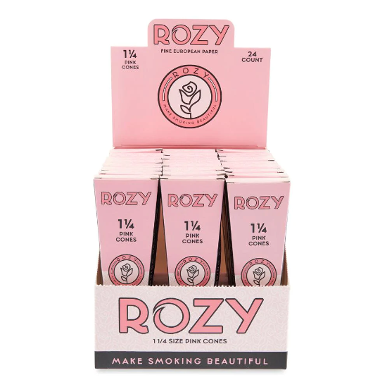 Rozy Pink Pre-Rolled 1¼ Size 6-Pack Cones - 24 Count