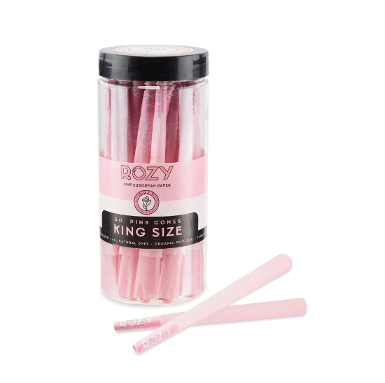 Rozy Pink Pre-Rolled King Size Cones - 50 Count